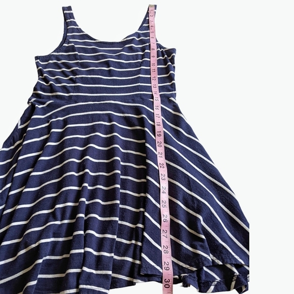 H&M DIVIDED Ladies' Navy Striped Mini Skater Dress - Picture 10 of 10